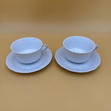 Lot de 2 tasses et soucoupes en porcelaine Philippe Deshoulières Limoges France