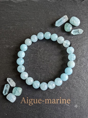 Bracelet 8mm aigue marine - 8mm,