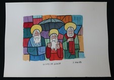 GUS aquarelle originale signée / SAINTS de GLACE