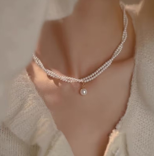 Collier fantaisie double ras - collier,