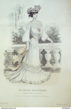 Gravure Mode illustree 1902 #