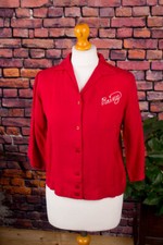Top Rockabilly Rétro Rouge RAINY KING LOUIE TEN STRIKE Chemise De Bowling M