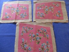 Tapisserie canevas rose fleurs pour dessus de coussin recouvrir chaise vintage