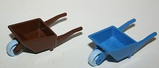 PLAYMOBIL 4167 3120 4159 4069 4131 5684 5893 6927 LOT DE 2 BROUETTES MARRON BLEU