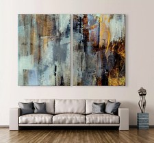 ABSTRAIT Toile IMAGE ENSEMBLE Moderne Tableau Art Peinture Noir Gris XXL DÉCOR