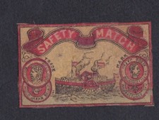 Ancienne  étiquette  allumettes Japon BN59271 Bateau à roue 