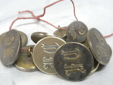 ?? ANCIEN LOT 13 BOUTONS HABIT UNIFORME MILITAIRE LAITON MONOGRAMME BUTTONS
