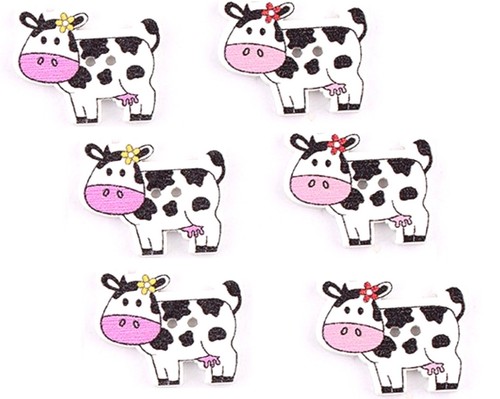 Lot boutons bois vache - 6,