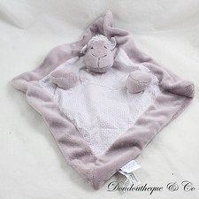 Doudou plat mouton TEXTURA velours violet carré 26 cm (CEMO)