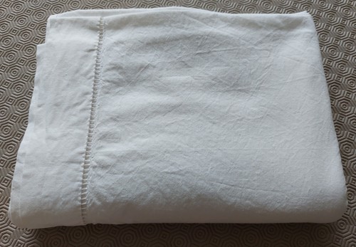 Drap coton blanc - blanc, avec