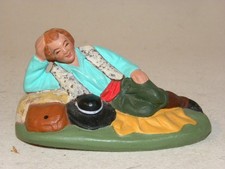 VINTAGE ANCIEN SANTON DE PROVENCE TERRE CUITE ESCOFFIER 7 CM BERGER COUCHE TBE