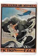 Plaque émaillée publicitaire Hollandais Volant façon carte postale vintage