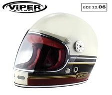 Casco Moto Integrale Vintage F656 in Fibra di Vetro Stile Classico Comfort Moder