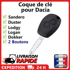 Telecommande clé plip pour Dacia Sandero Duster Lodgy Logan Dokker 2 boutons