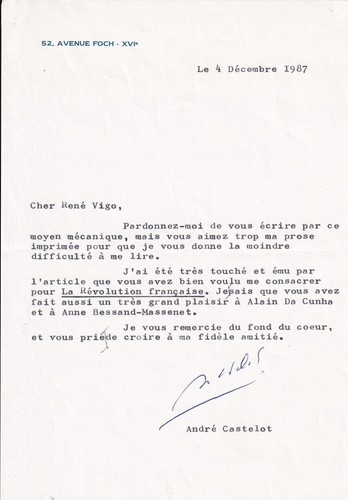 Autographe lettre la - lettre,
