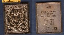 Suisse Timbre Suisse 1850 2 1/2 Croix et Ecu Argent Plaqué OR