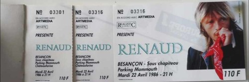 Rare ticket concert renaud - ticket,