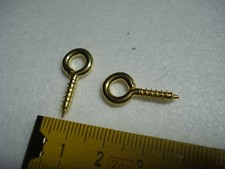 pitons de crochet anneau rond fileté en acier laitonné 10 mm (lot de 2) (réf10 )