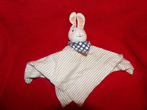Doudou plat ikéa lapin rayé - doudou,