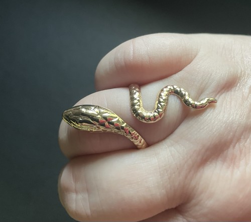 Bague fantaisie serpent doré - bague,