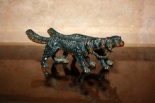 2 CHIENS Setter BRONZE DE VIENNE Plomb de nuremberg Cold Painted Dogs C1900