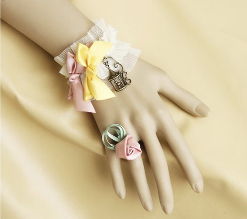 Bracelet femme bague - , tissu