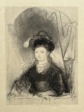 Portrait Femme GRAVURE Eau