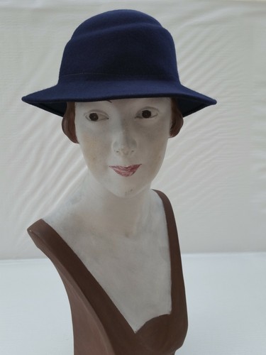 Chapeau neuf feutre bleu - chapeau,