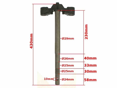 Baotian gy6 seatpost - gy6-50, 10"
