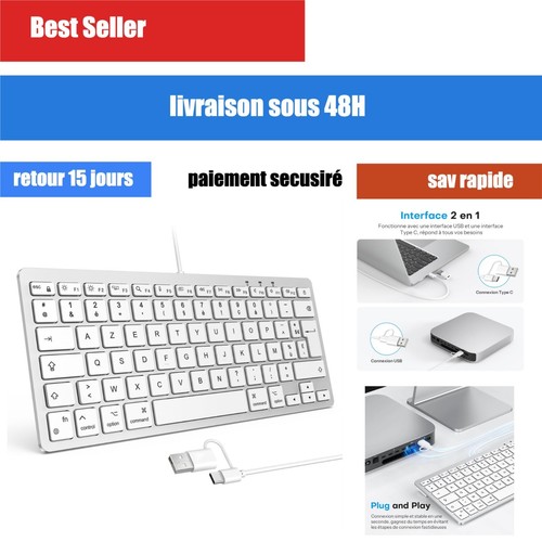 Clavier filaire azerty pour - filaire,