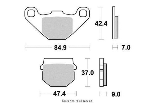 Plaquettes frein quad - plaquettes, de