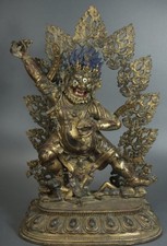 Statue bronze doré Dharmapala