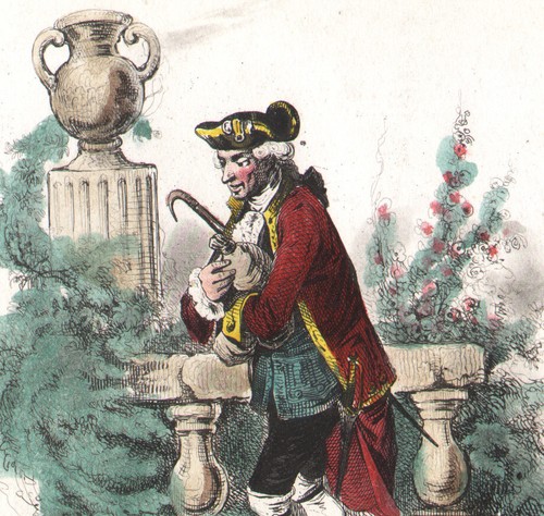 1840 gravure aquarellée - aquarellée, le
