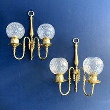 Paire d’appliques Regency 2l bronze/laiton  Lucien Gau Paris Années 70/80