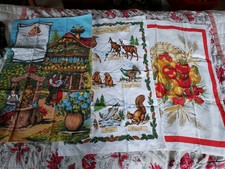 Lot De 3 Torchons Vintage Recette Kougelhopf,animaux Des Alpes,fruits