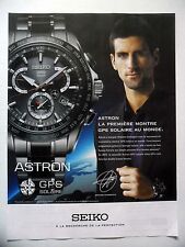 PUBLICITE-ADVERTISING :  SEIKO Astron GPS Solaire  2015 Novak Djokovic,Montres