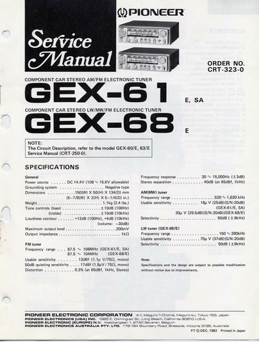 Service manuel instructions - service,