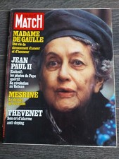 Paris Match n°1539 - du 26 novembre 1978 - Madame De Gaulle / Mesrine