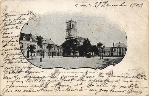 Cpa carvin église la - -, l'Église