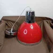 Seylumière ~ Suspension industrielle Cynthia-  Couleur rouge et chrome - XXIe