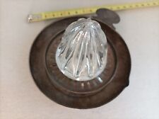 Presse Citron Agrume Ancien Verre Laiton Cuisine Collection Rare VINTAGE