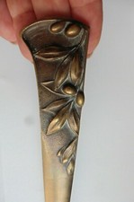 Coupe-papier ouvre-lettre Art Nouveau Art Deco en bronze olives signé Rischmann
