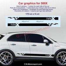 Autocollant SPORT compatible FIAT 500X 500 X sticker bande latérale RACING 2032