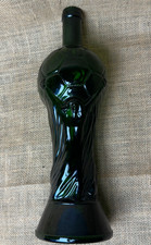 BOUTEILLE VERRE VERT EN FORME DE COUPE DU MONDE – DÉCORATIVE VINTAGE ANNÉES 1980