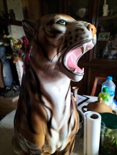 N1 SUPERBE ET GRANDE CERAMIQUE TIGRE année 70 / PENDANT A VENDRE PANTHERE