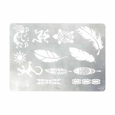 Plaque en acier pour dessins sur cuir avec pyrograveur - ETHNIQUE - Ivan