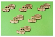 LOT 6 BOUTONS BOIS : centimètre de couturière 28*17mm