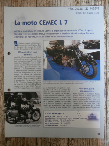 Moto cemec fiche - la, /
