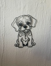 Déco Murale Chien Chiot Noir