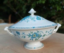 SOUPIERE PORCELAINE HAVILAND Décor NANKIN aux fleurs bleues Porcelaine à LIMOGES